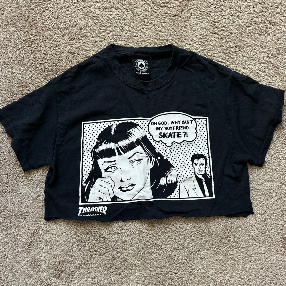 Thrasher cropped graphic tee